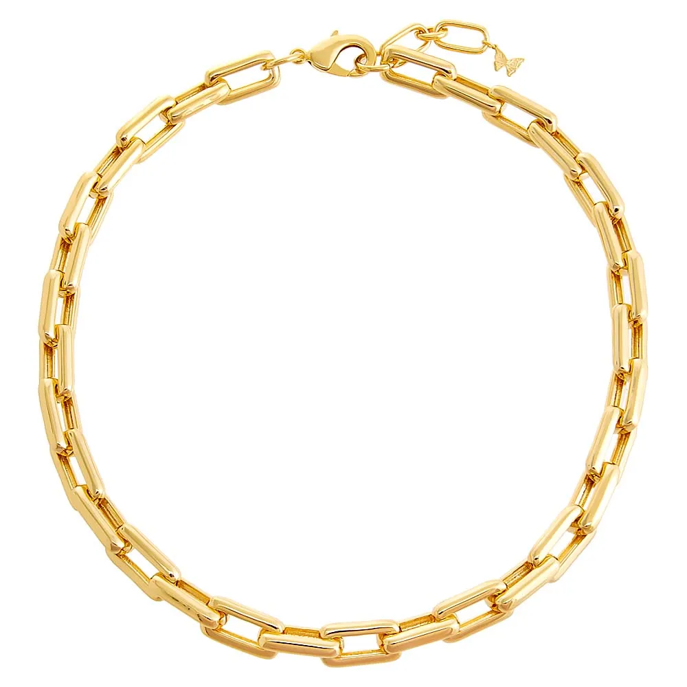 Solid Chunky Paperclip Necklace