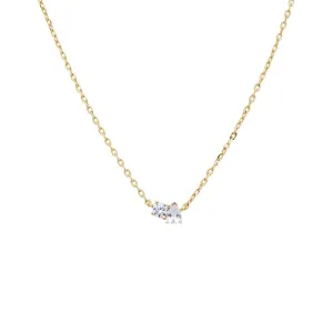 Solitaire X Pear CZ Necklace