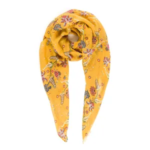 Spanish Design Printed Viscose Scarf (Yellow Paisley)