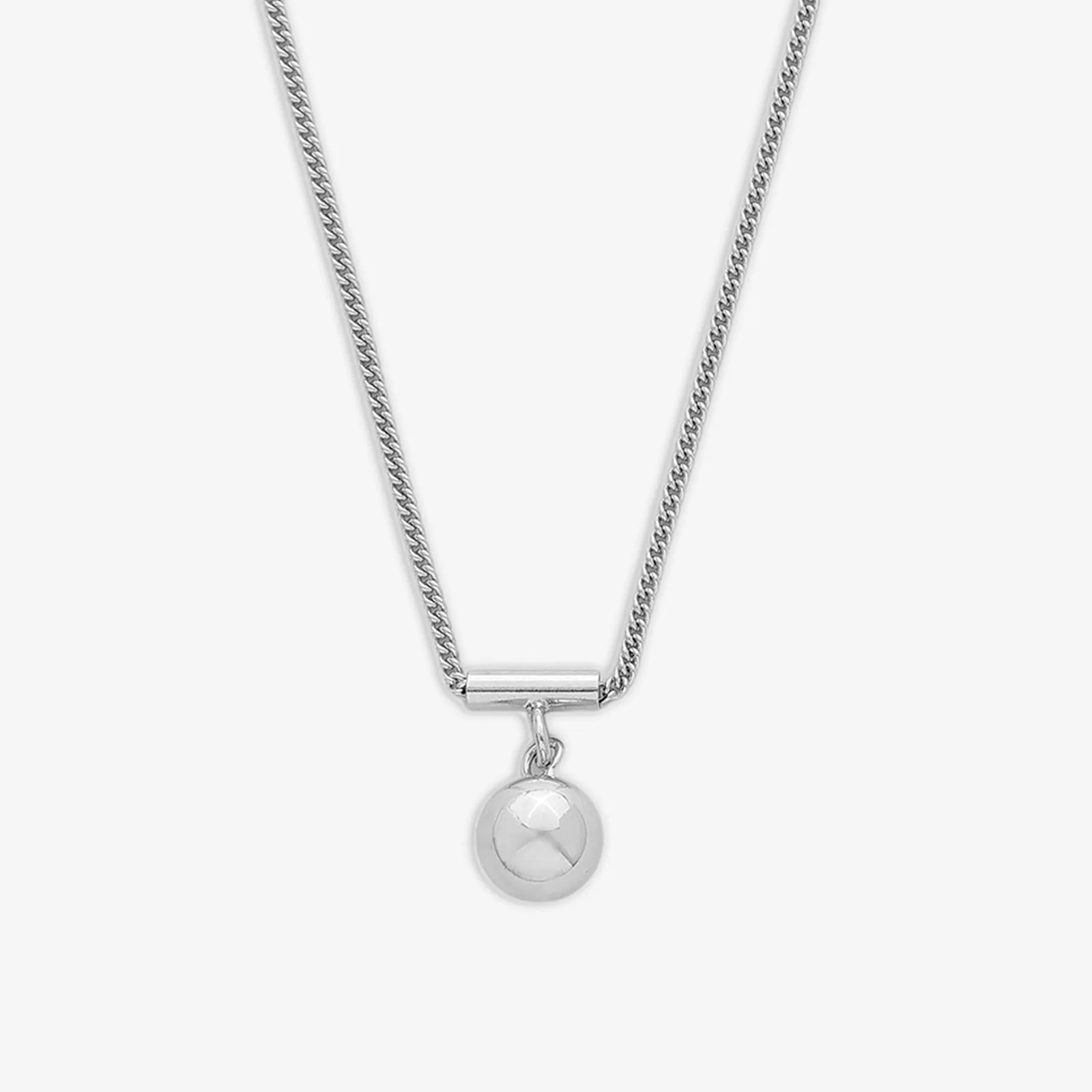 Sphere Charm Necklace For Women – 925 Sterling Silver Rhodium Plated