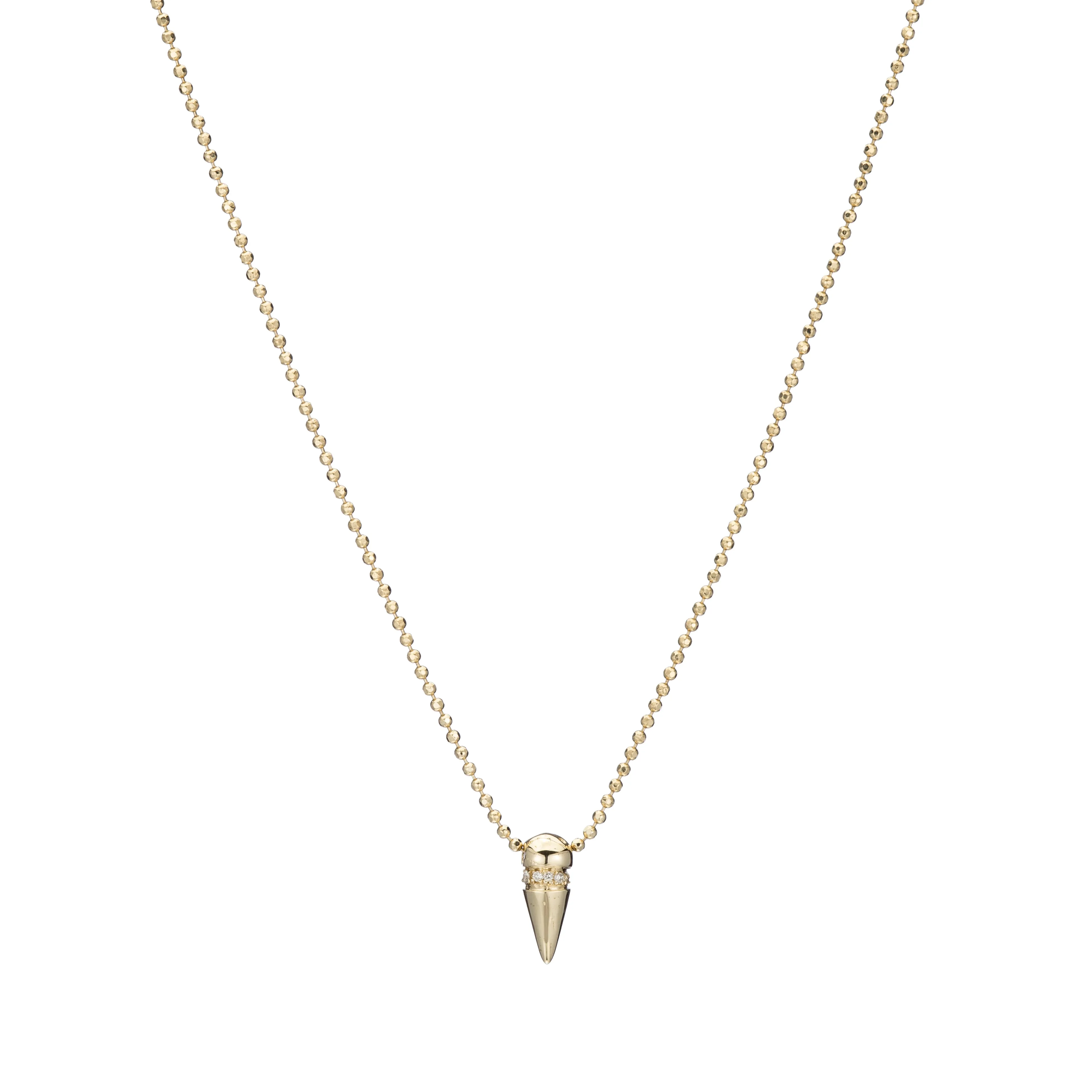 Spike Necklace with Diamonds - Gold