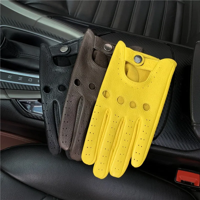 Sports Driving Gloves for Men Touchscreen Leather Driving Gloves Car Driving Gloves