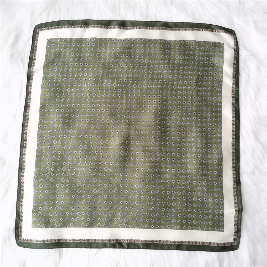 Square Imitated Silk Scarves Geometric Pattern