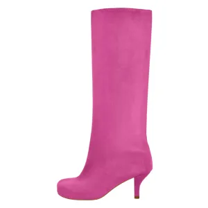 Square Toe Suede Stiletto Knee High Tabi Boots