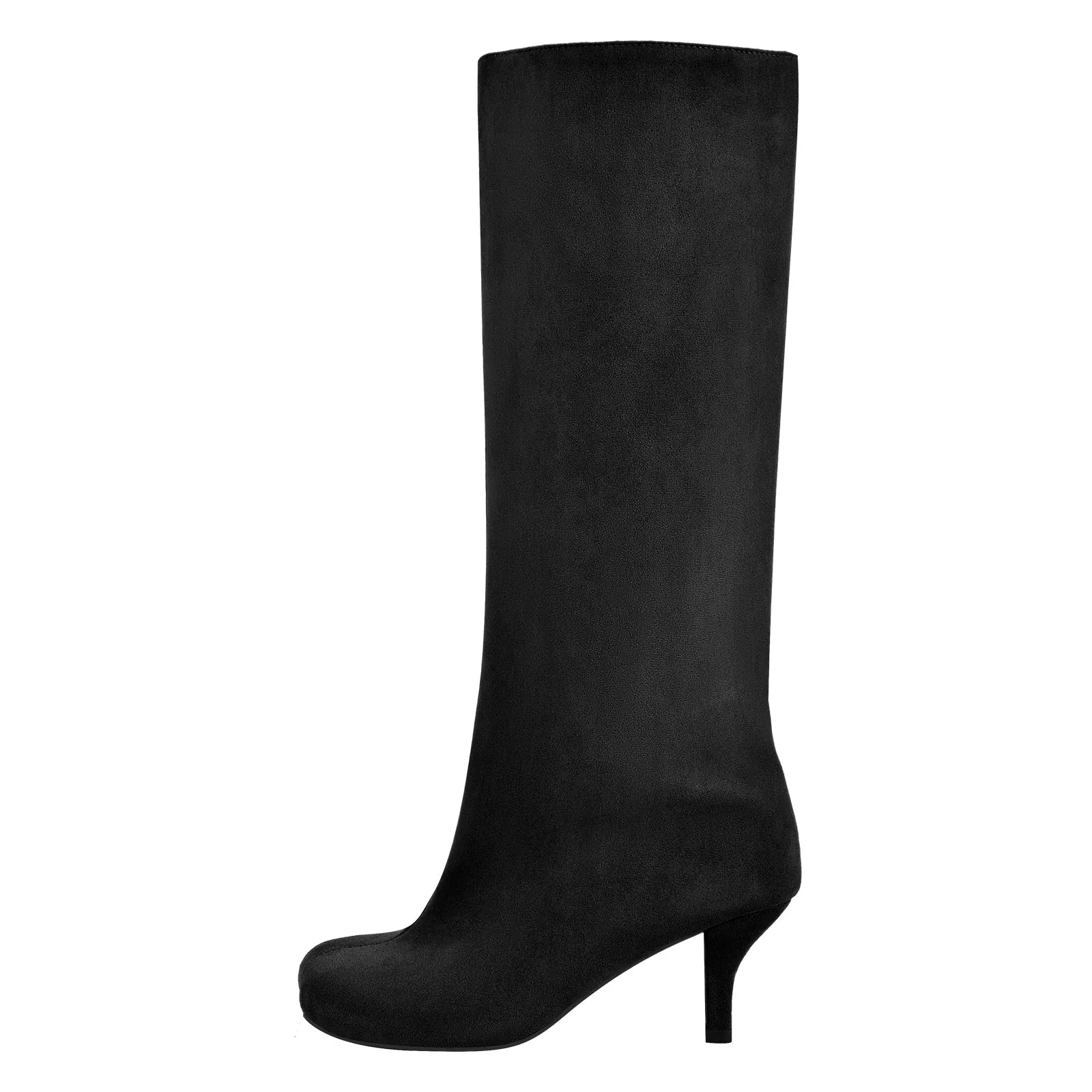 Square Toe Suede Stiletto Knee High Tabi Boots