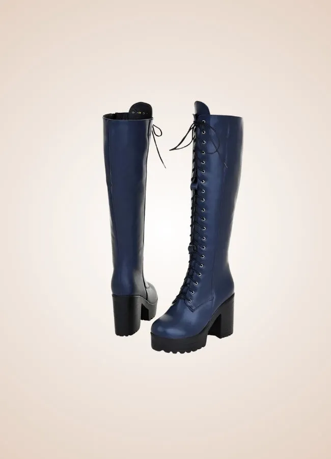 Steampunk Faux Leather Lace Boots