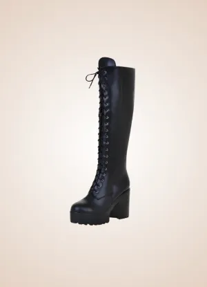Steampunk Faux Leather Lace Boots