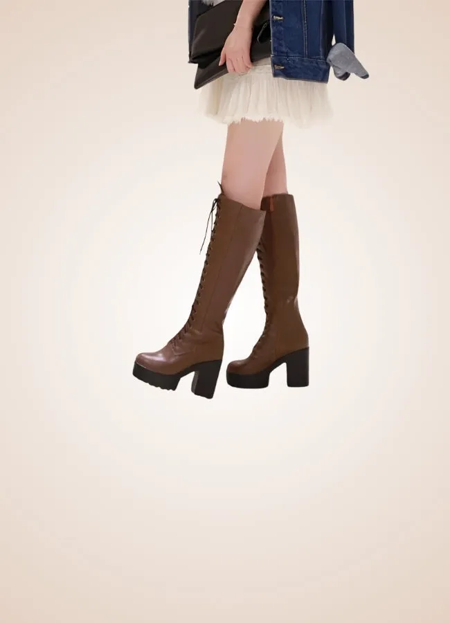 Steampunk Faux Leather Lace Boots