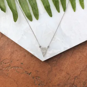 Sterling Silver 1/5 CT Diamond Triangle Necklace