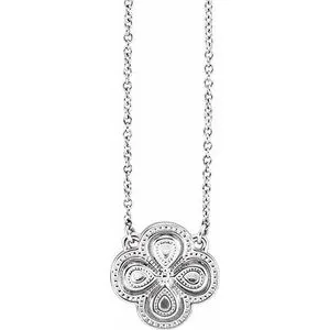 Sterling Silver 18" Clover Necklace