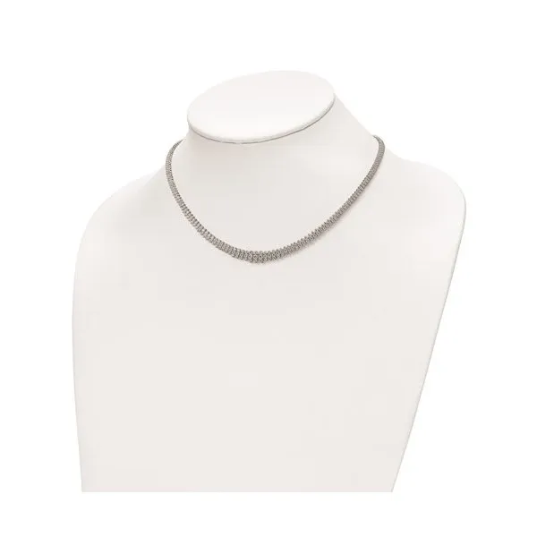 Sterling Silver 289 Stone Graduated Cubic Zirconia Necklace