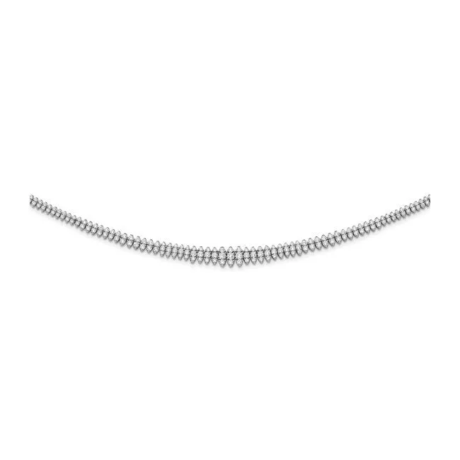 Sterling Silver 289 Stone Graduated Cubic Zirconia Necklace