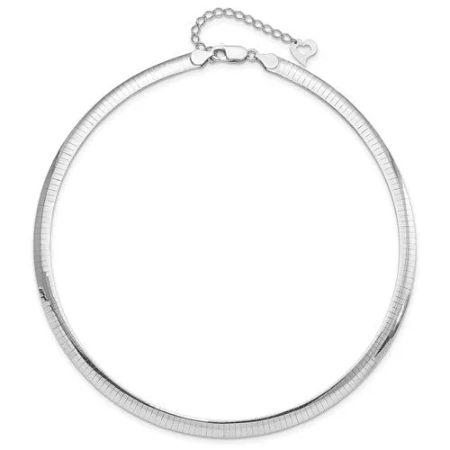 Sterling Silver Gold Plated (6mm) Reversible Omega Necklace (16' - 18")