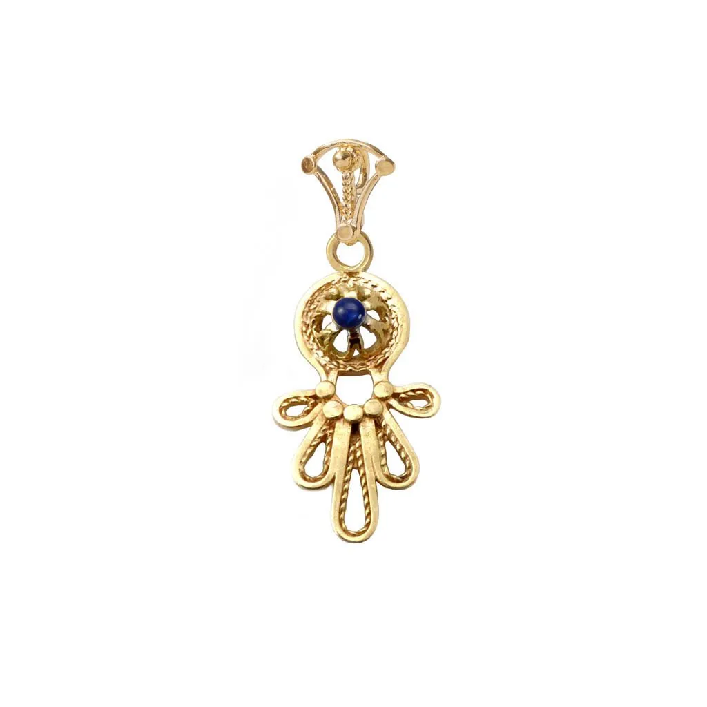 Sterling Silver Gold Plated Necklace. Israeli Hamsa jewelry