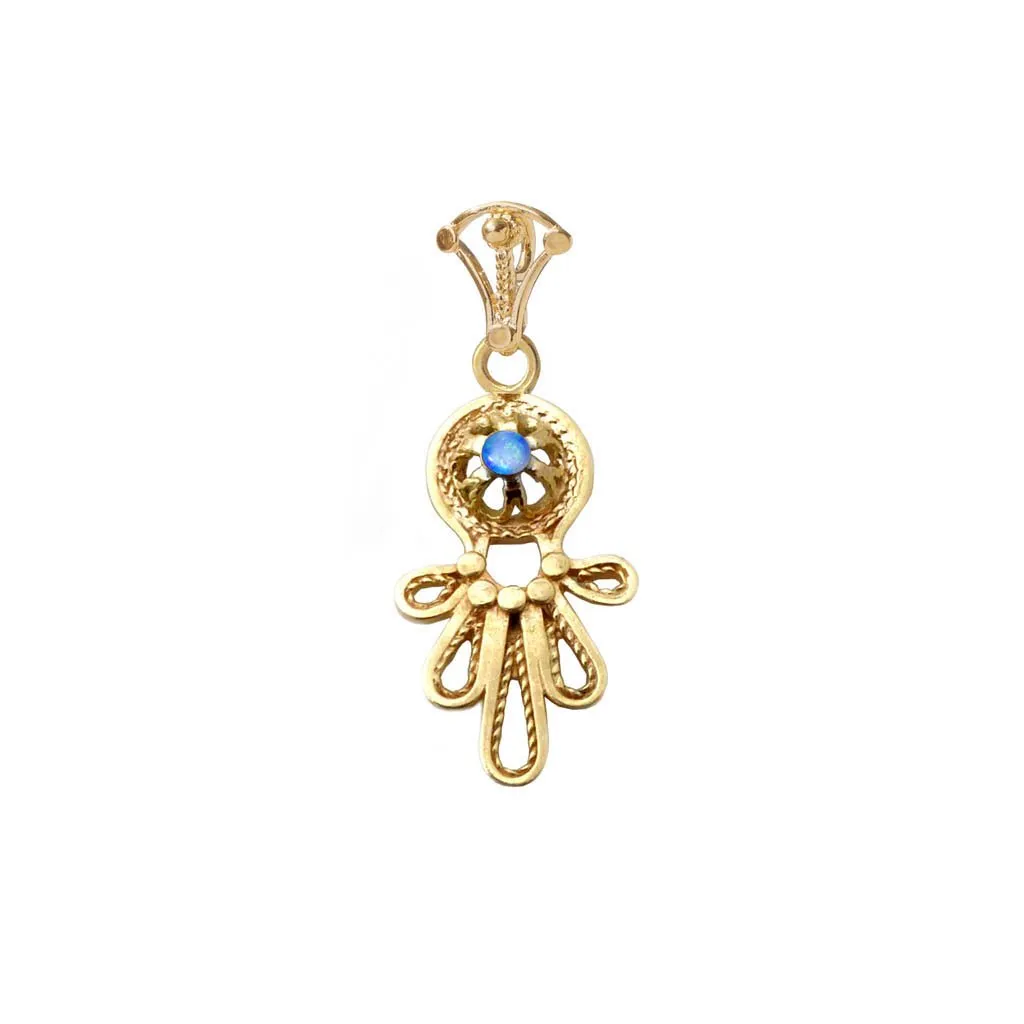 Sterling Silver Gold Plated Necklace. Israeli Hamsa jewelry