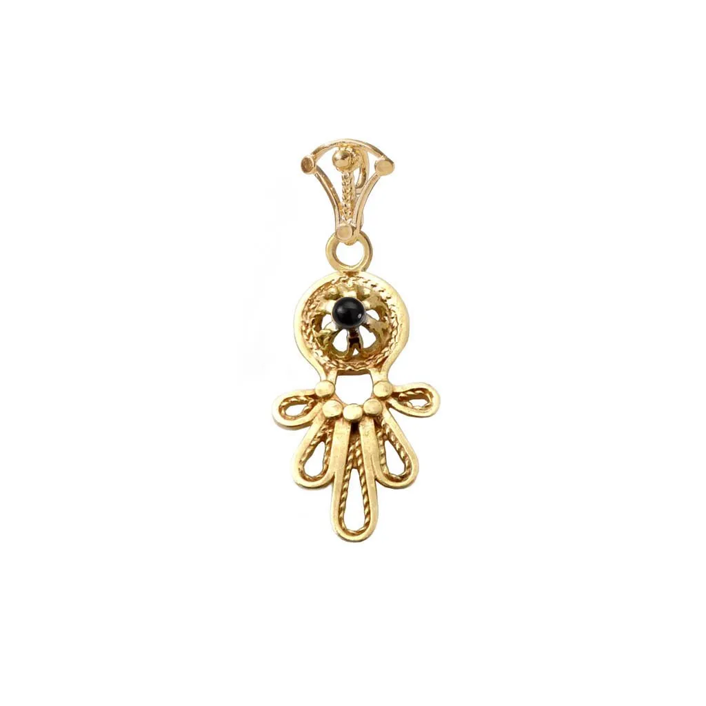 Sterling Silver Gold Plated Necklace. Israeli Hamsa jewelry