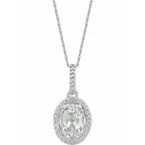 Sterling Silver Lab-Grown White Sapphire & .01 CTW Diamond 18" Necklace