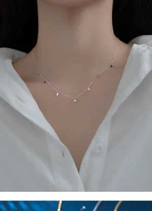 Sterling Silver Star & Moon Necklace