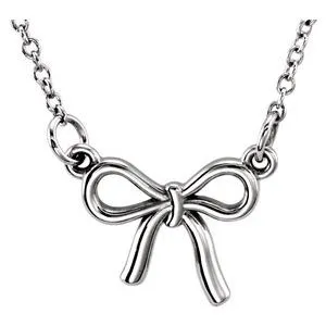 Sterling Silver Tiny Posh® Knotted Bow 16-18" Necklace