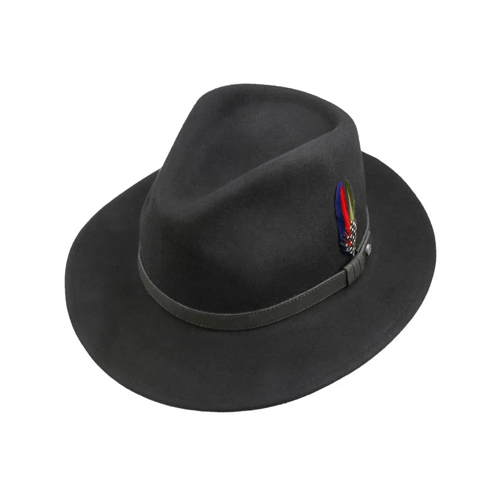 Stetson - Yutan Wool Hat - Fedora/Traveller Hat - Black