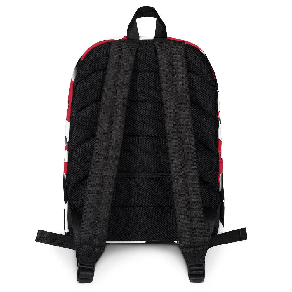 STFU Puzzle Piece Pattern Backpack - Red