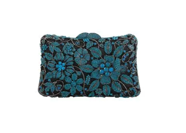 Stone Diamond Chain  Luxury Designer Hollow Out Crystal Rhinestone Clutch Bag