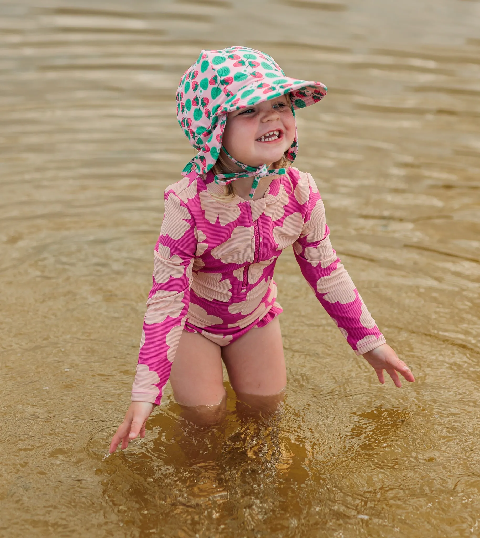 Strawberry Swim Flap Cap