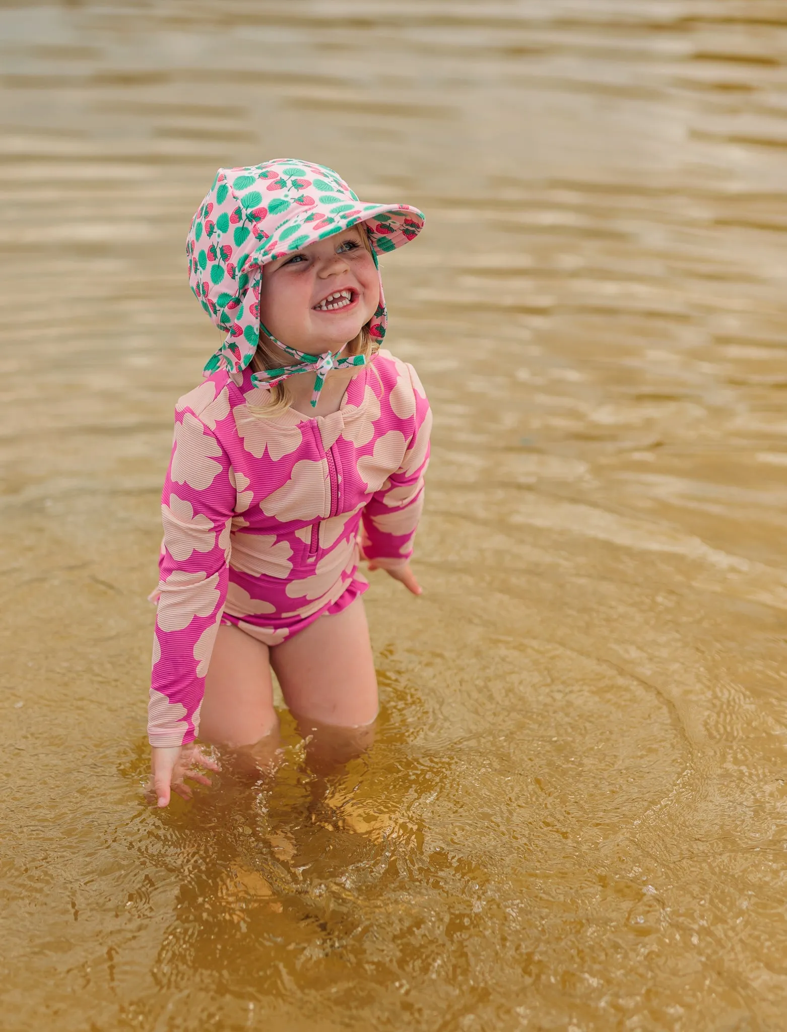 Strawberry Swim Flap Cap