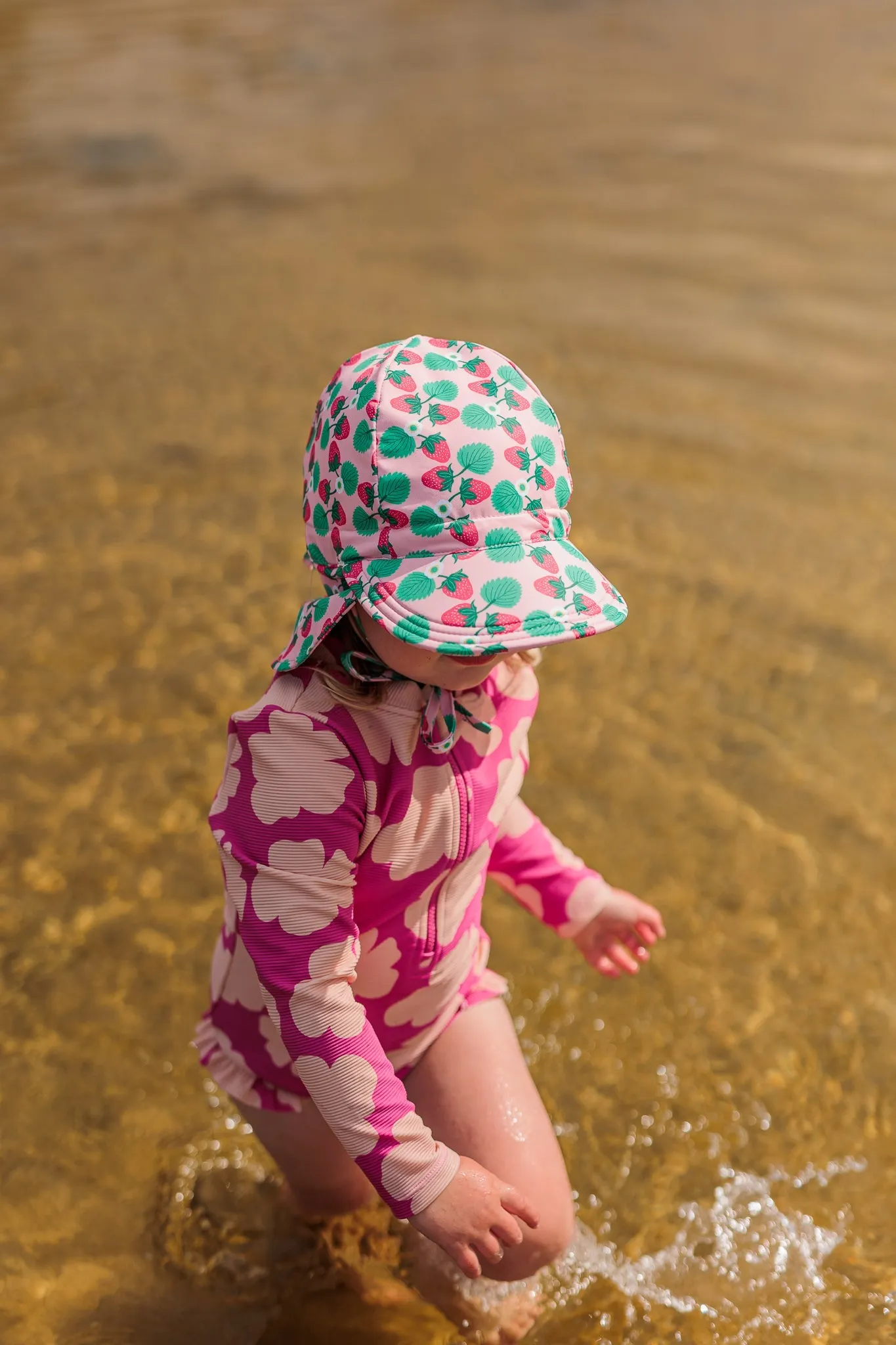 Strawberry Swim Flap Cap