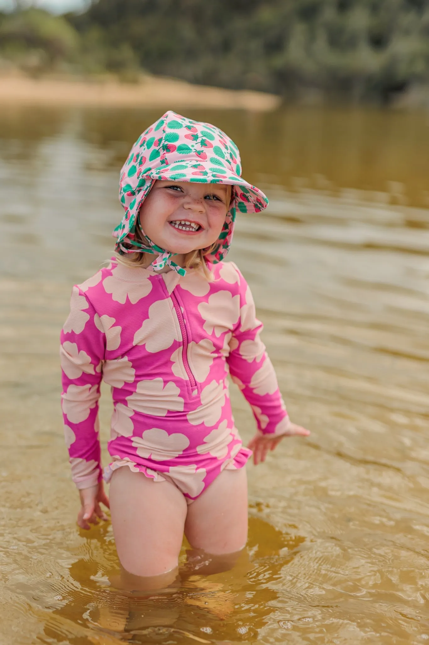 Strawberry Swim Flap Cap