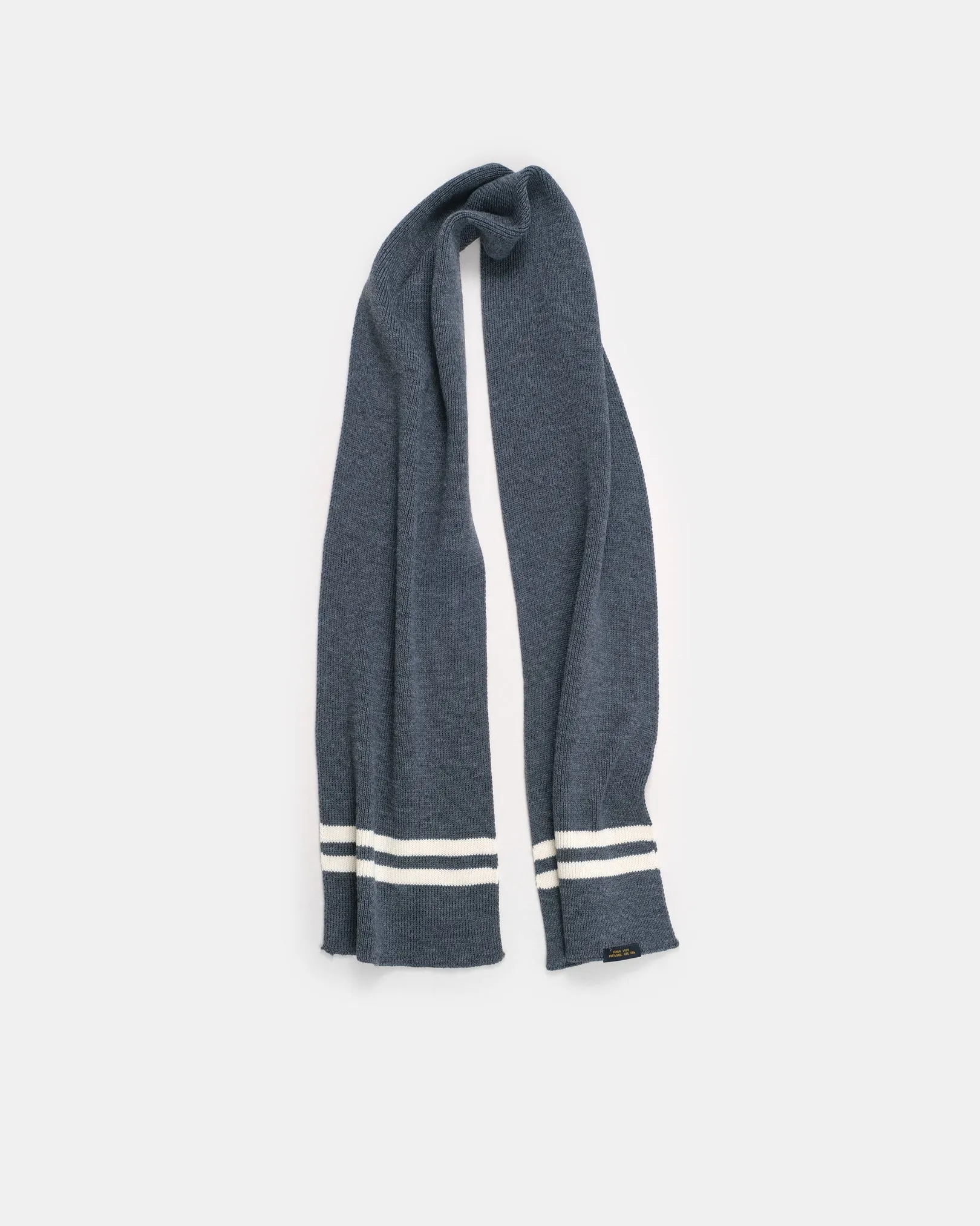 Striped Wool Scarf - Charcoal / Off White