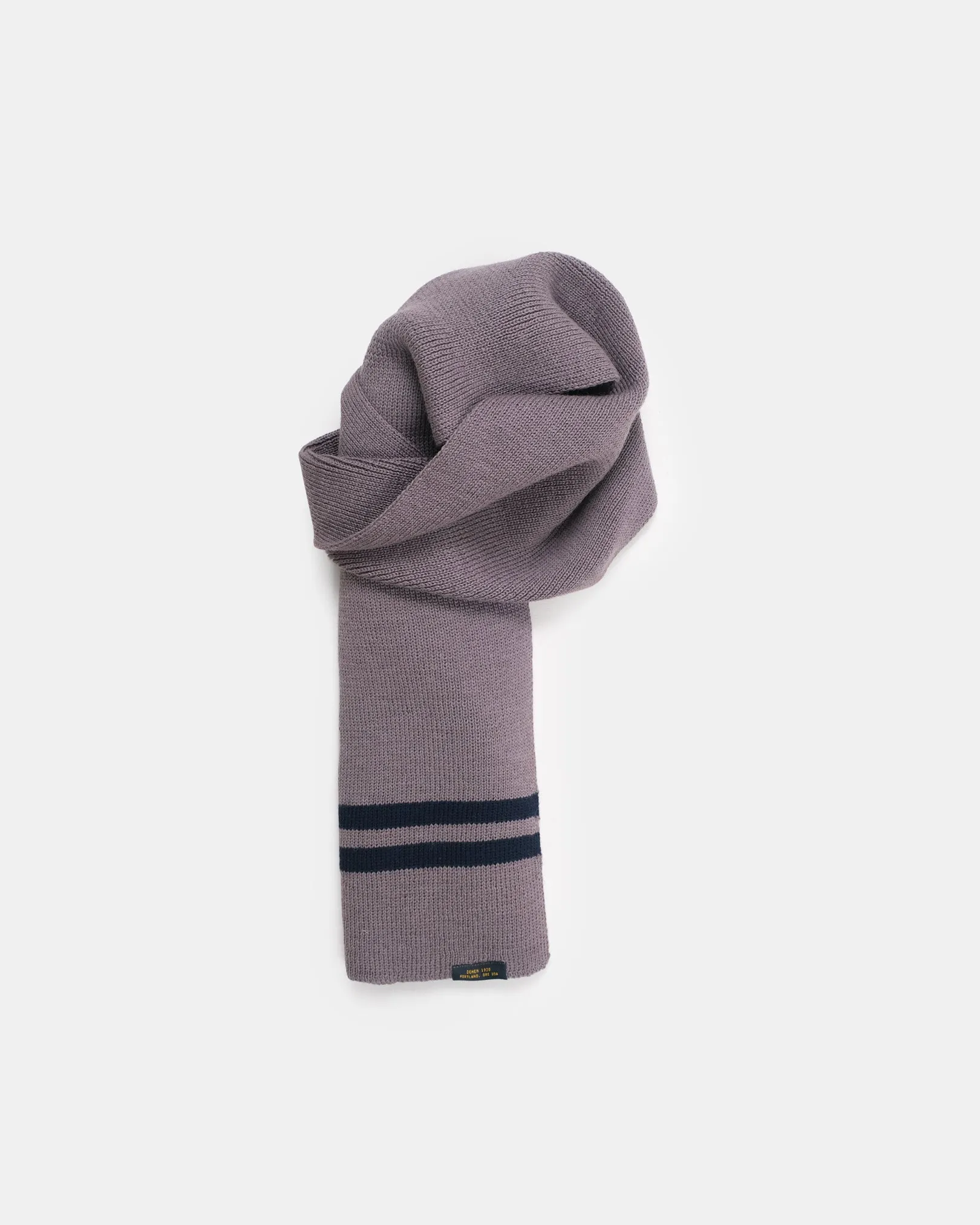 Striped Wool Scarf - Smoke / Dark Navy