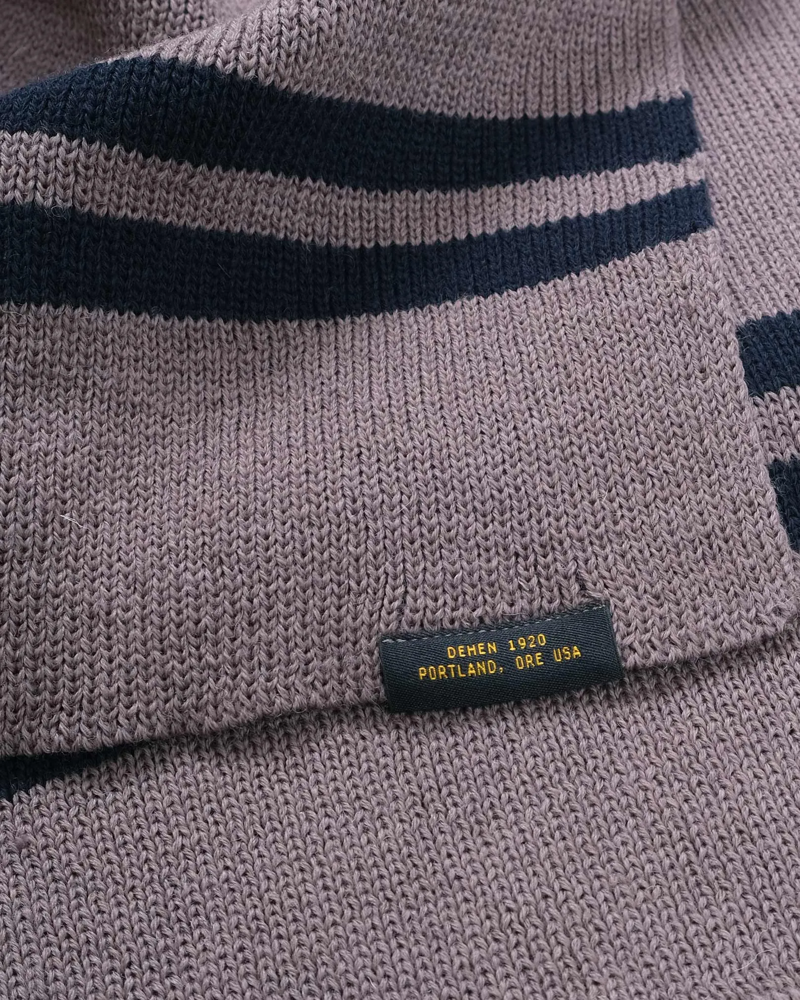 Striped Wool Scarf - Smoke / Dark Navy