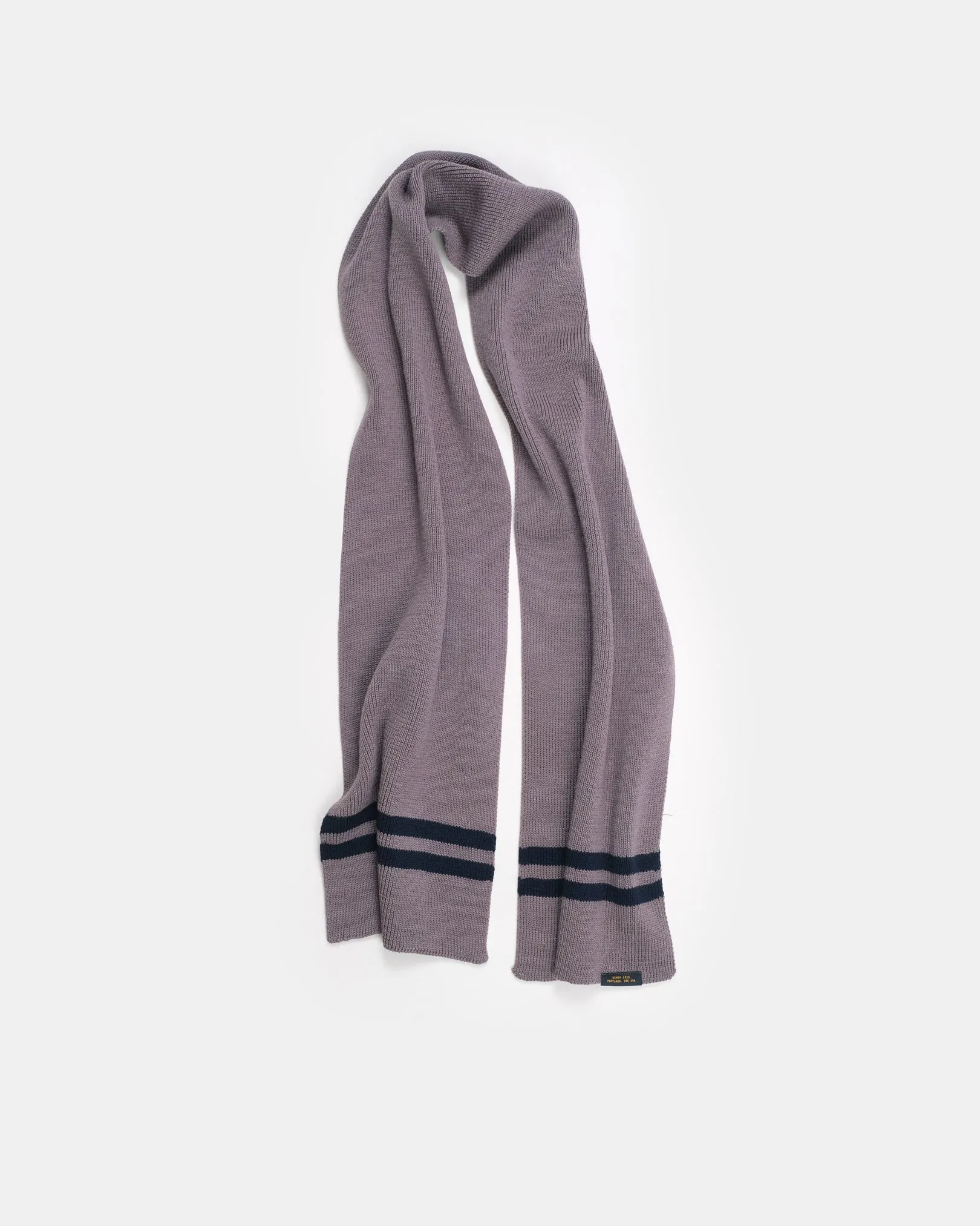 Striped Wool Scarf - Smoke / Dark Navy