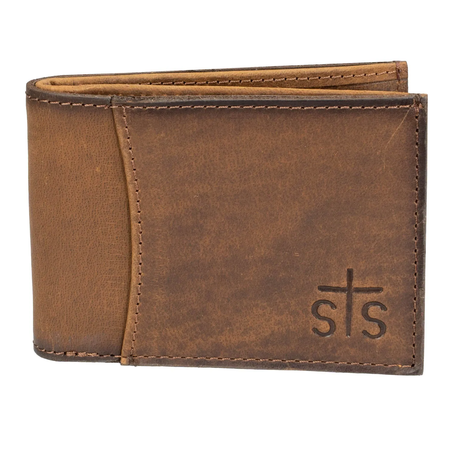 STS Ranchwear Mens Foreman Bifold II Veg-Tan Leather Bifold Wallet