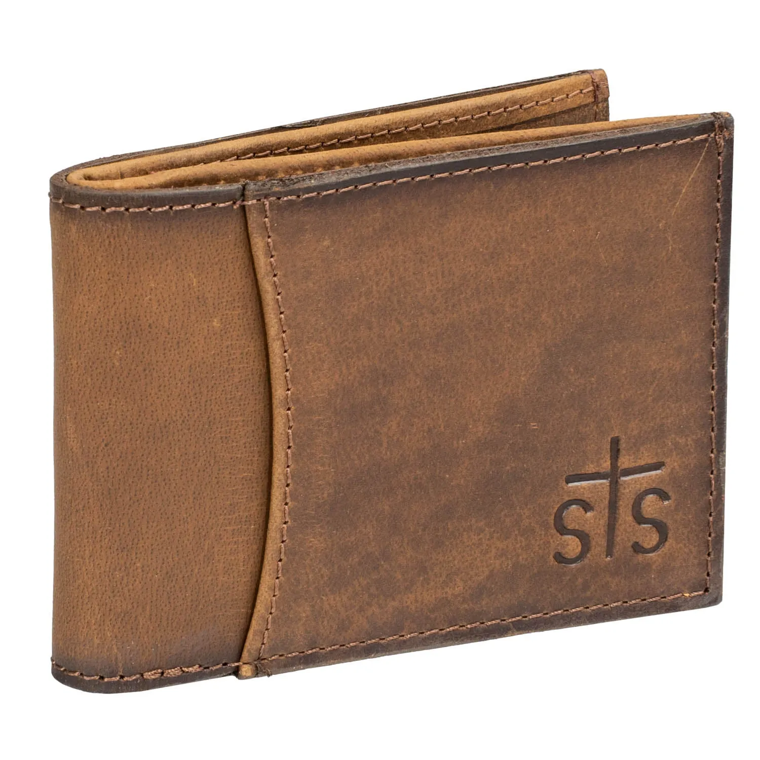 STS Ranchwear Mens Foreman Bifold II Veg-Tan Leather Bifold Wallet