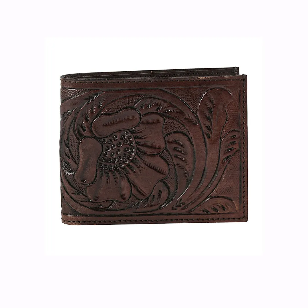 STS Ranchwear - Westward Brown Leather Tooled Men’s Bifold Wallet STS61264