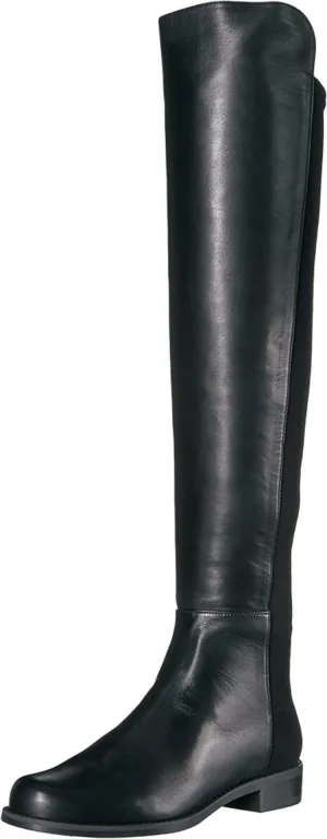 Stuart Weitzman Womens The 5050 Boot Black Nappa/Stretch Gabardine 8.5 M