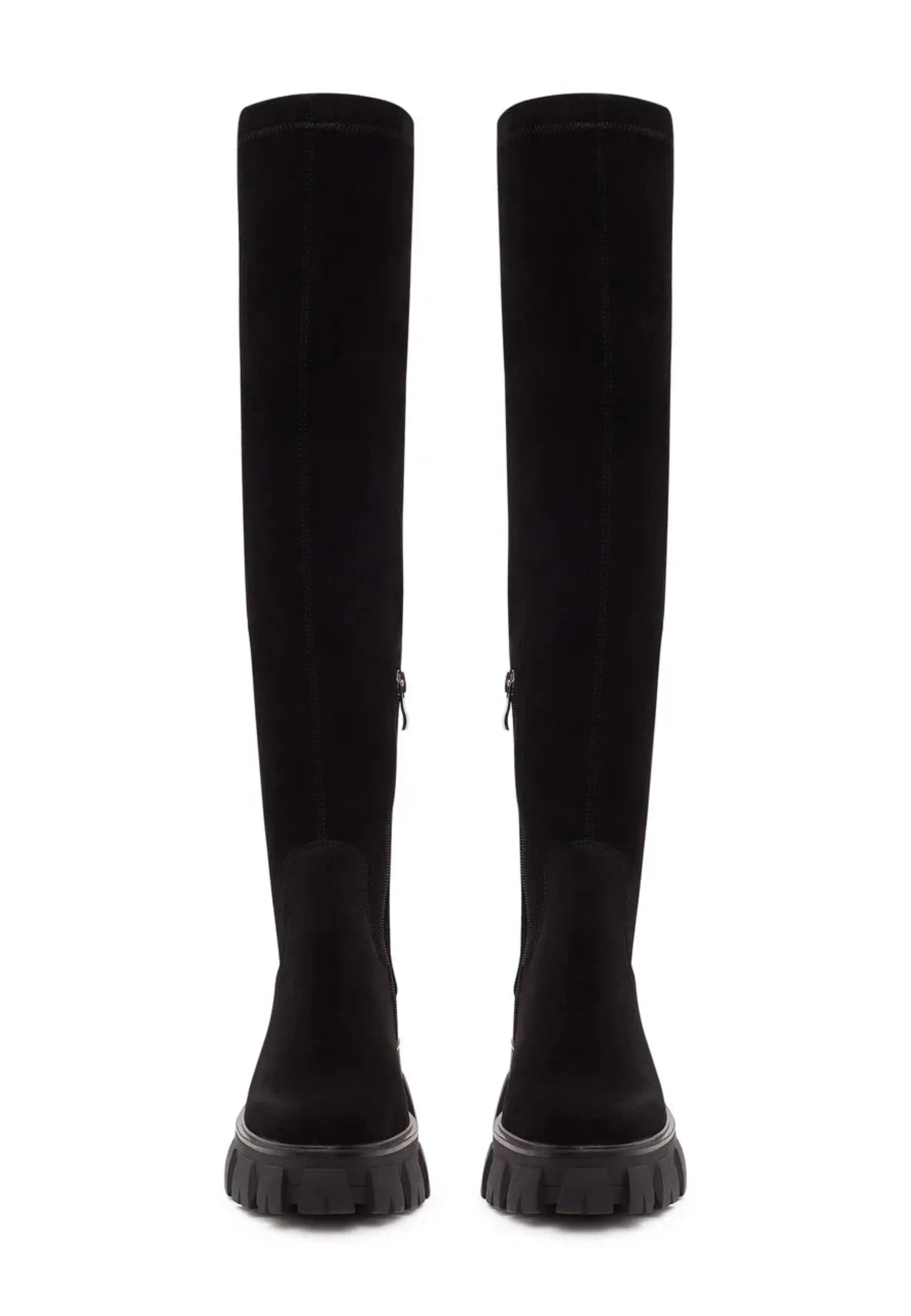 Suede Chunky Sole Knee-High Boots