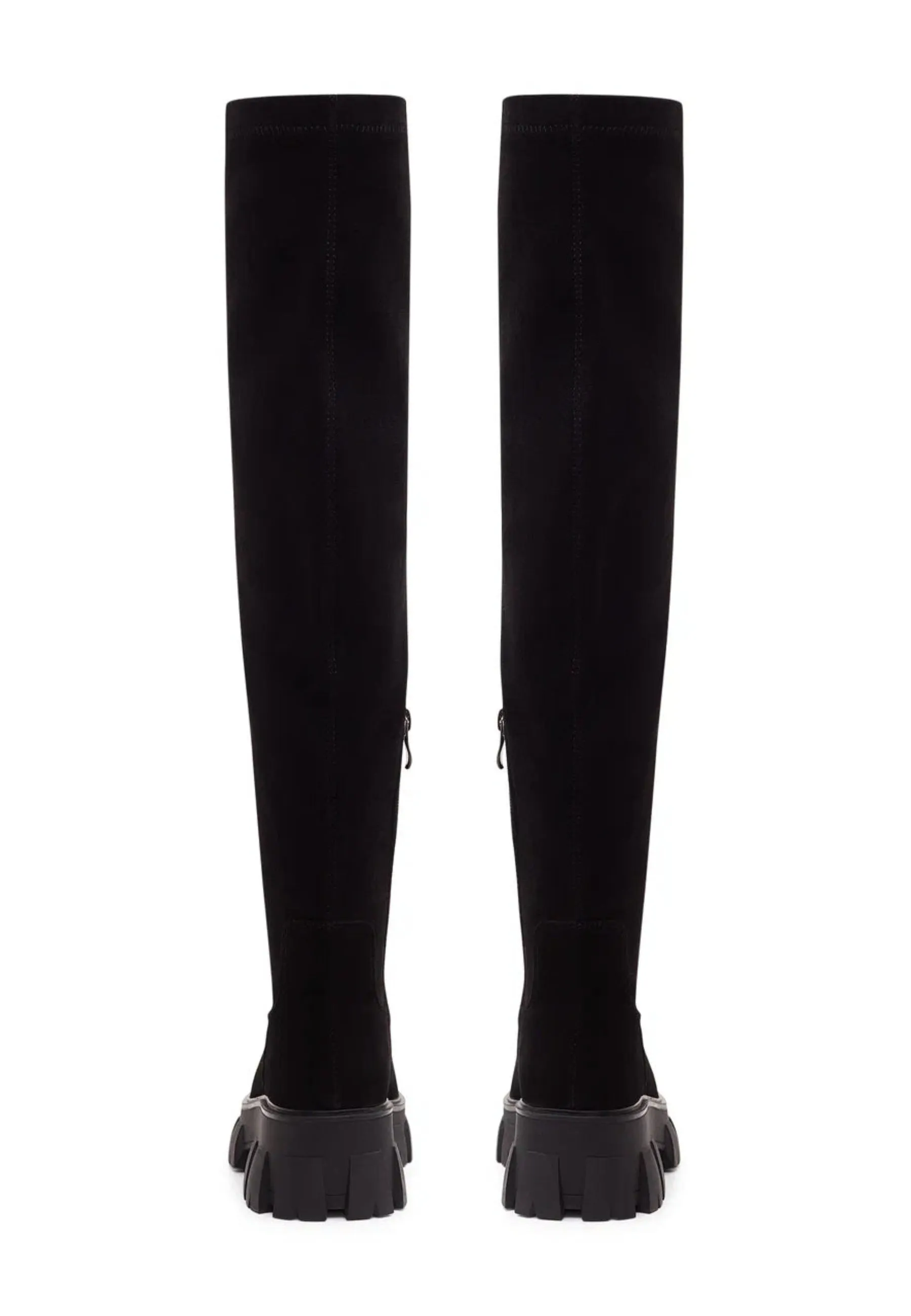Suede Chunky Sole Knee-High Boots