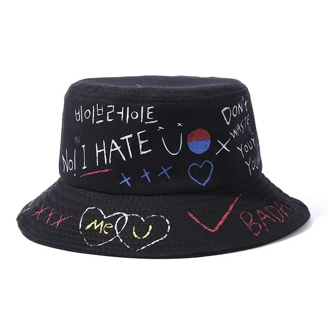 Summer  Bucket Hat for men women Fashion cotton reversible Bob Femme Caps Panama sad boys fold Sun  beach fisherman hat