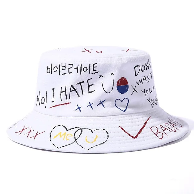 Summer  Bucket Hat for men women Fashion cotton reversible Bob Femme Caps Panama sad boys fold Sun  beach fisherman hat