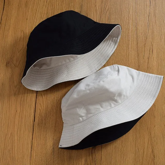 Summer  Bucket Hat for men women Fashion cotton reversible Bob Femme Caps Panama sad boys fold Sun  beach fisherman hat