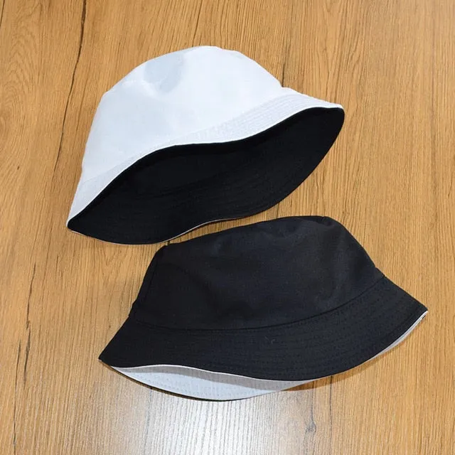 Summer  Bucket Hat for men women Fashion cotton reversible Bob Femme Caps Panama sad boys fold Sun  beach fisherman hat