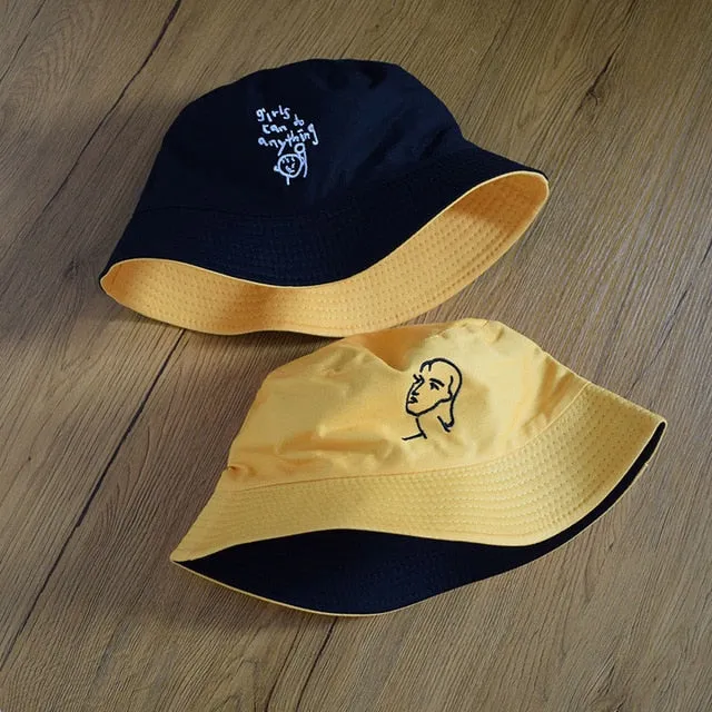 Summer  Bucket Hat for men women Fashion cotton reversible Bob Femme Caps Panama sad boys fold Sun  beach fisherman hat