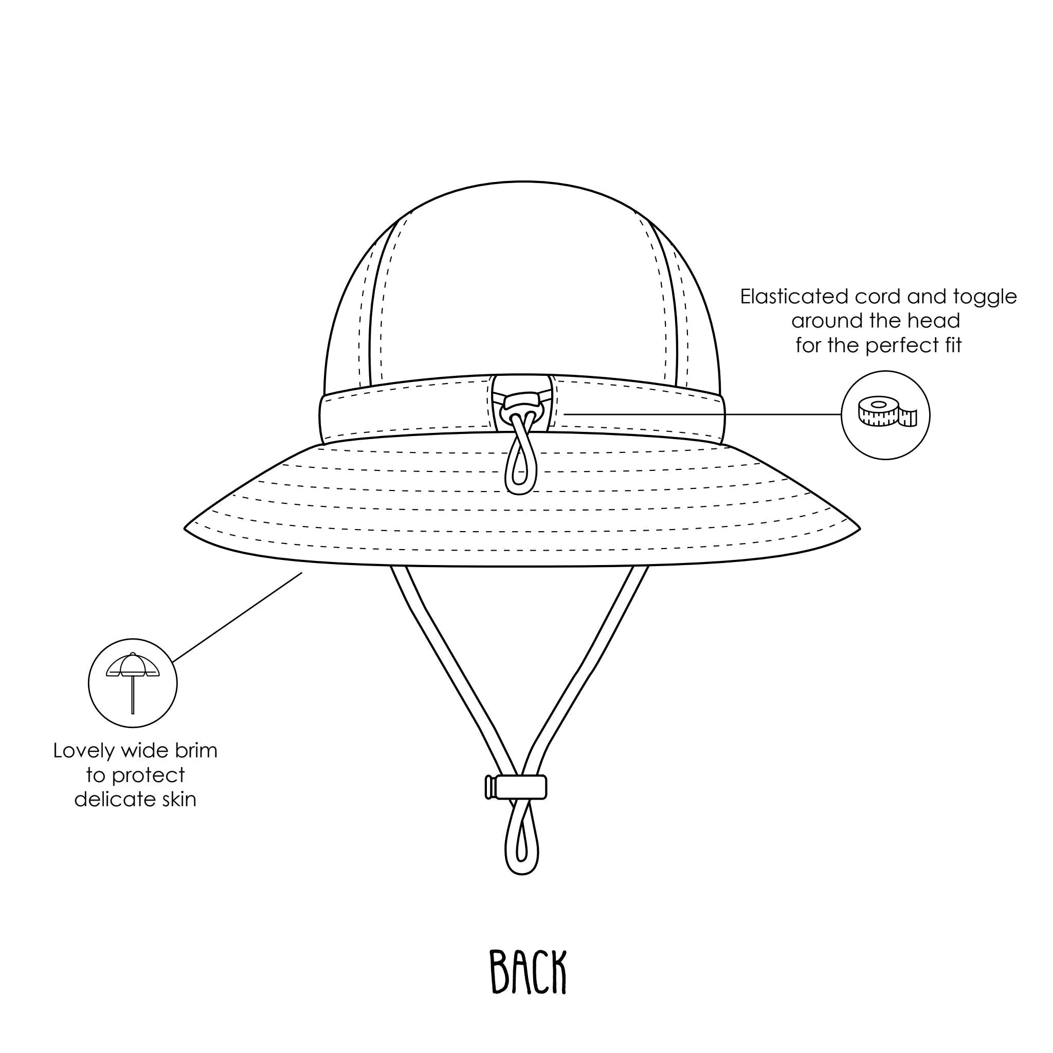 Sunrise Surfer Wide Brim Infant Sunhat