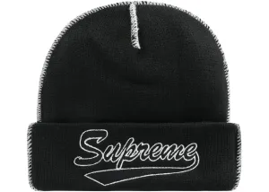 Supreme "Contrast Stitch" Beanie Black