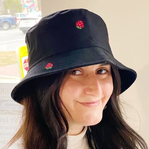 Sweety Fruity Bucket Hat – Embroidered Cotton Hat with Cute Fruit Details