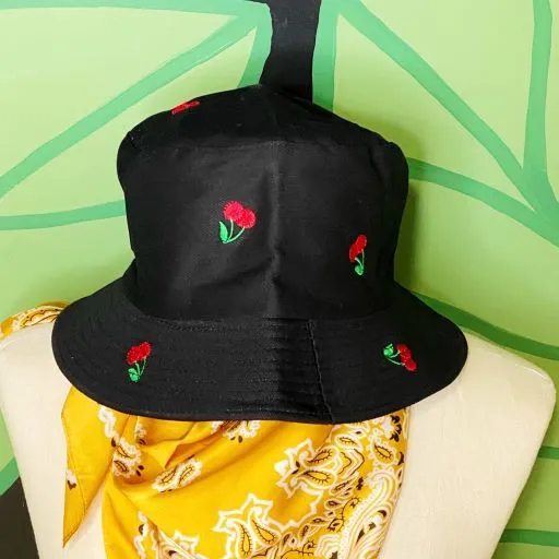 Sweety Fruity Bucket Hat – Embroidered Cotton Hat with Cute Fruit Details