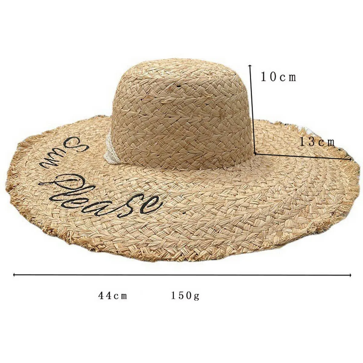 TASSEL EDGE WOVEN FEDORA HATS STRAW WITH BOW TIE_CWAH1154: BEIGE3 / (OS) 1